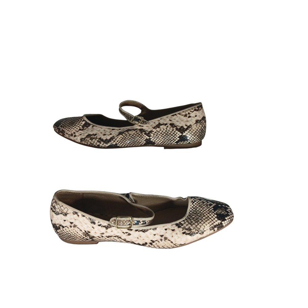 Time and Tru Mary Jane Flats 10 Snakeskin Animal Print Memory Foam Square Toe